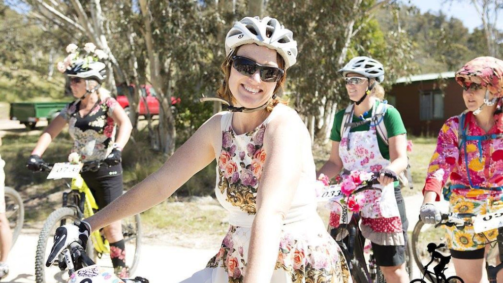 Dressing up in the spirit of the Dirt Maidens Challenge.
Photo:  Alex Orme